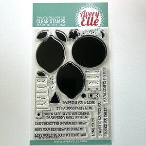 Avery Elle Funny Face Fruit Lime Clear Cling Stamp Sentiment Party ST-22-15 gift